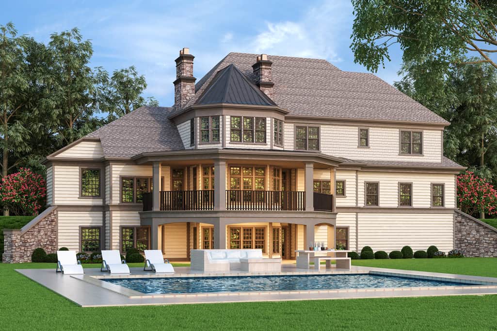 Rear View of this 4-Bedroom, 3125 Sq Ft Plan - 106-1323