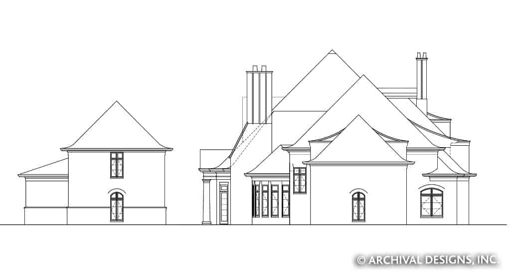 Home Plan Left Elevation of this 7-Bedroom,8628 Sq Ft Plan -106-1325