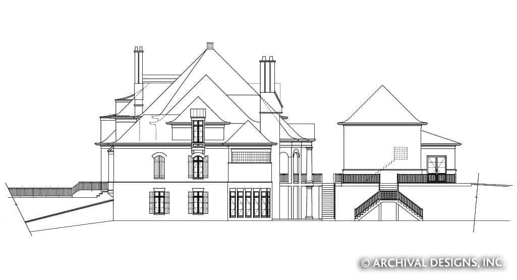 Home Plan Right Elevation of this 7-Bedroom,8628 Sq Ft Plan -106-1325