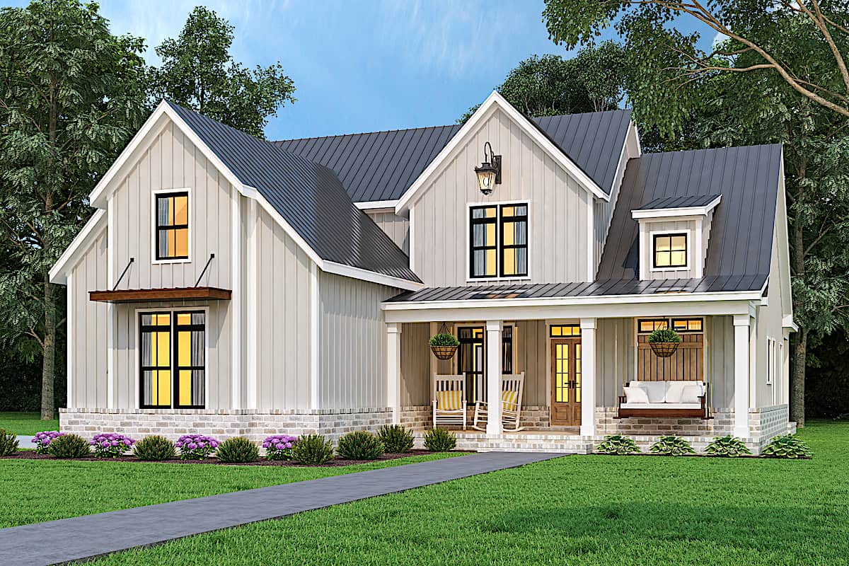 Front View of this 3-Bedroom, 1999 Sq Ft Plan - 106-1328