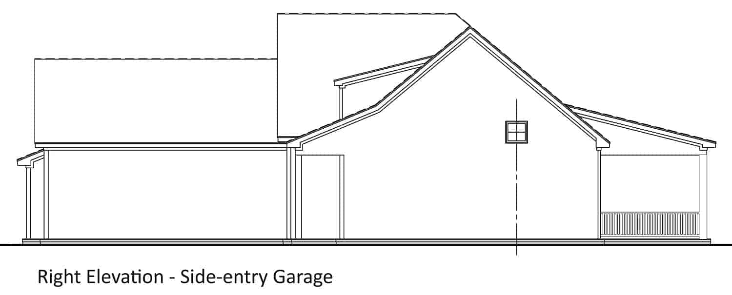 Home Plan Right Elevation of this 3-Bedroom,1637 Sq Ft Plan -106-1329