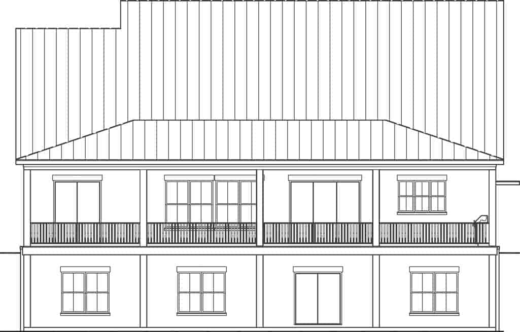 Home Plan Rear Elevation of this 3-Bedroom,2499 Sq Ft Plan -106-1331