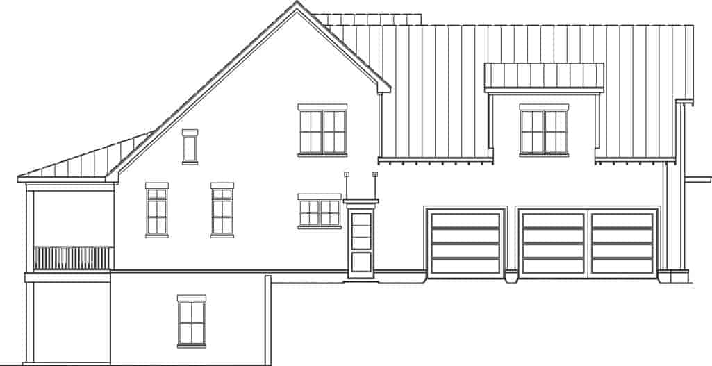 Home Plan Left Elevation of this 3-Bedroom,2499 Sq Ft Plan -106-1331