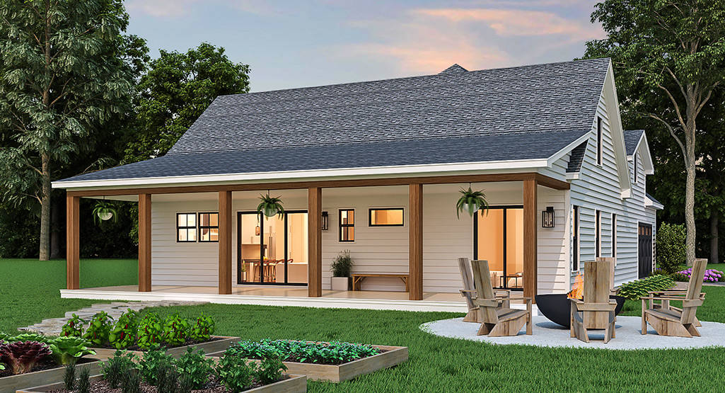 Rear View of this 3-Bedroom,1646 Sq Ft Plan -106-1332