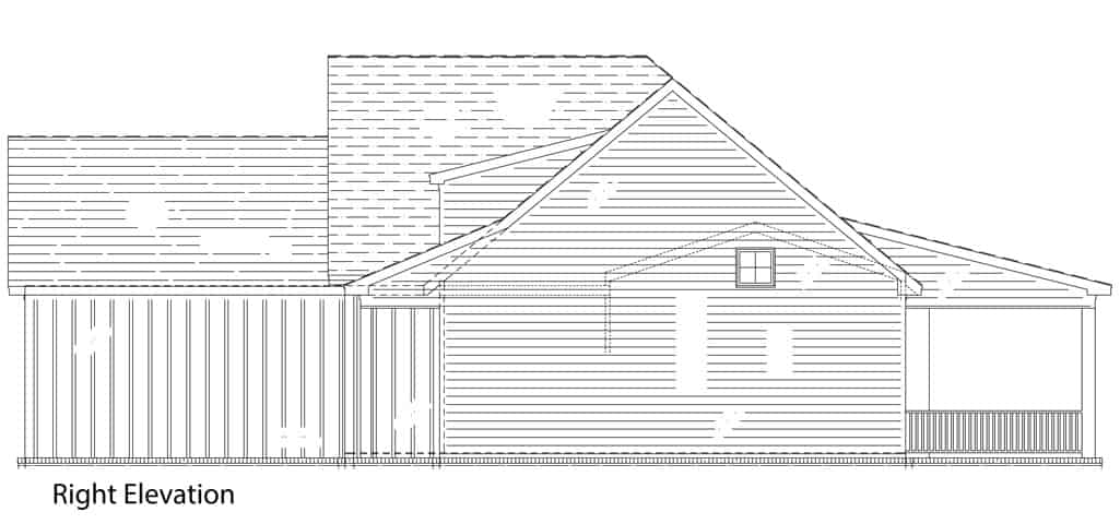 Home Plan Right Elevation of this 3-Bedroom,1646 Sq Ft Plan -106-1332