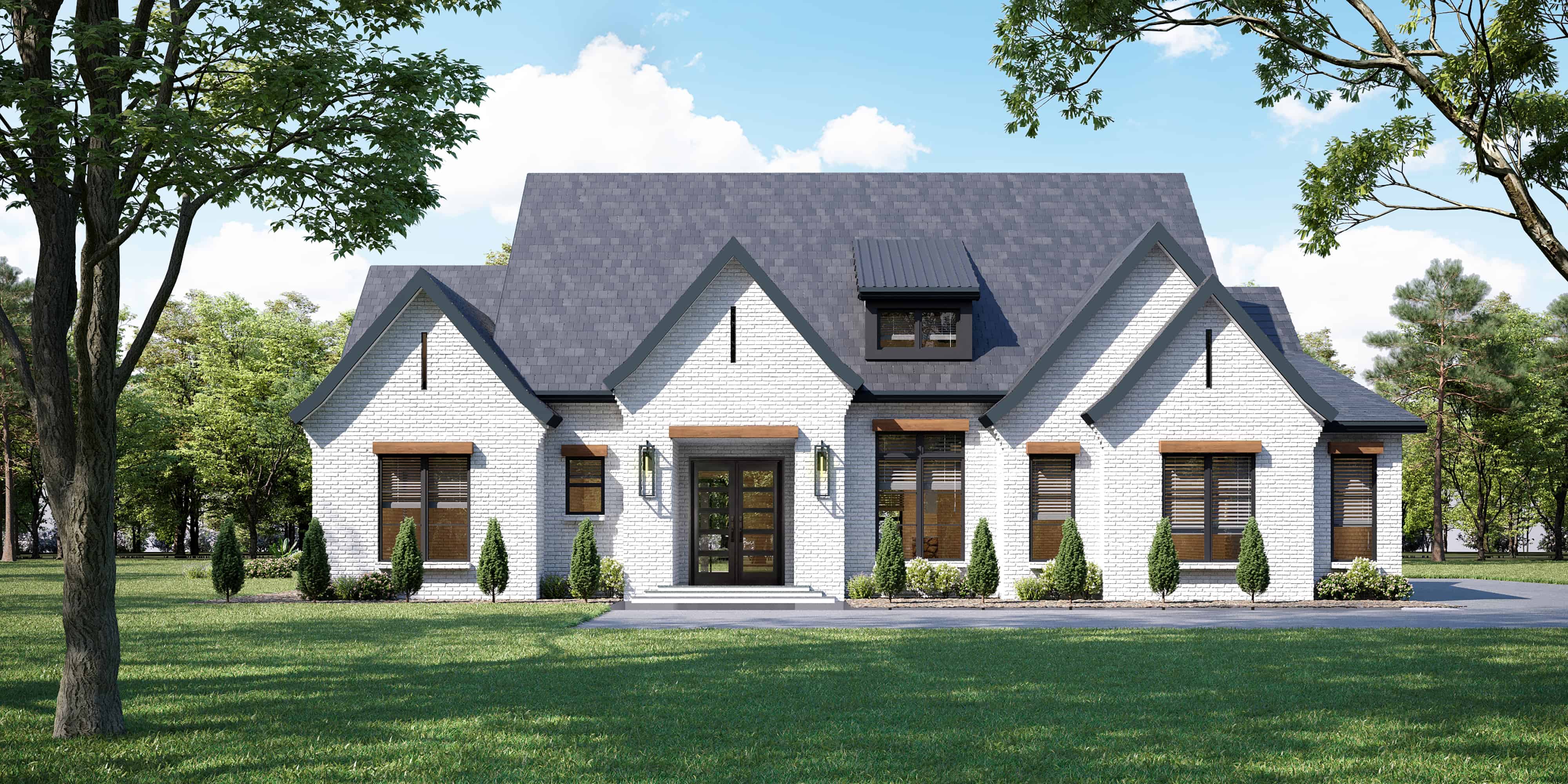Front elevation of Ranch home (ThePlanCollection: House Plan #106-1333)