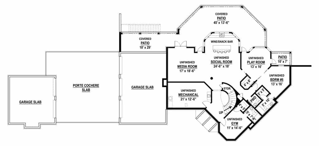 Basement of European Plan #106-1334