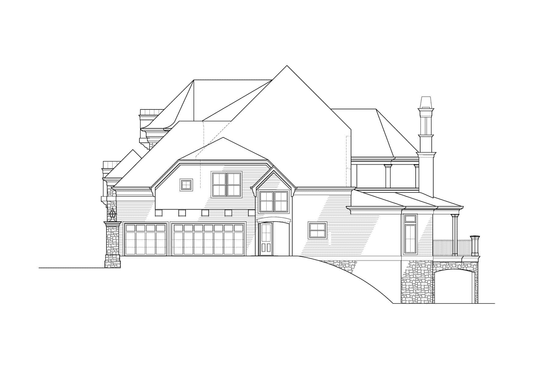 Home Plan Right Elevation of this 4-Bedroom,4212 Sq Ft Plan -106-1335