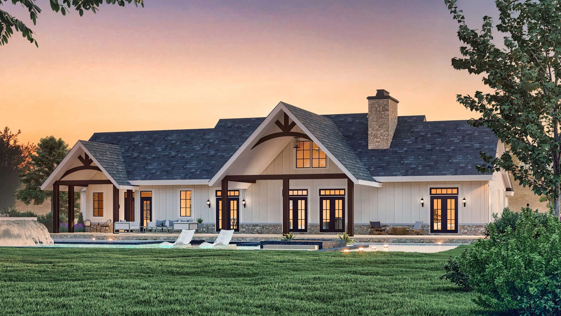 Rear View of this 3-Bedroom,2537 Sq Ft Plan -106-1336