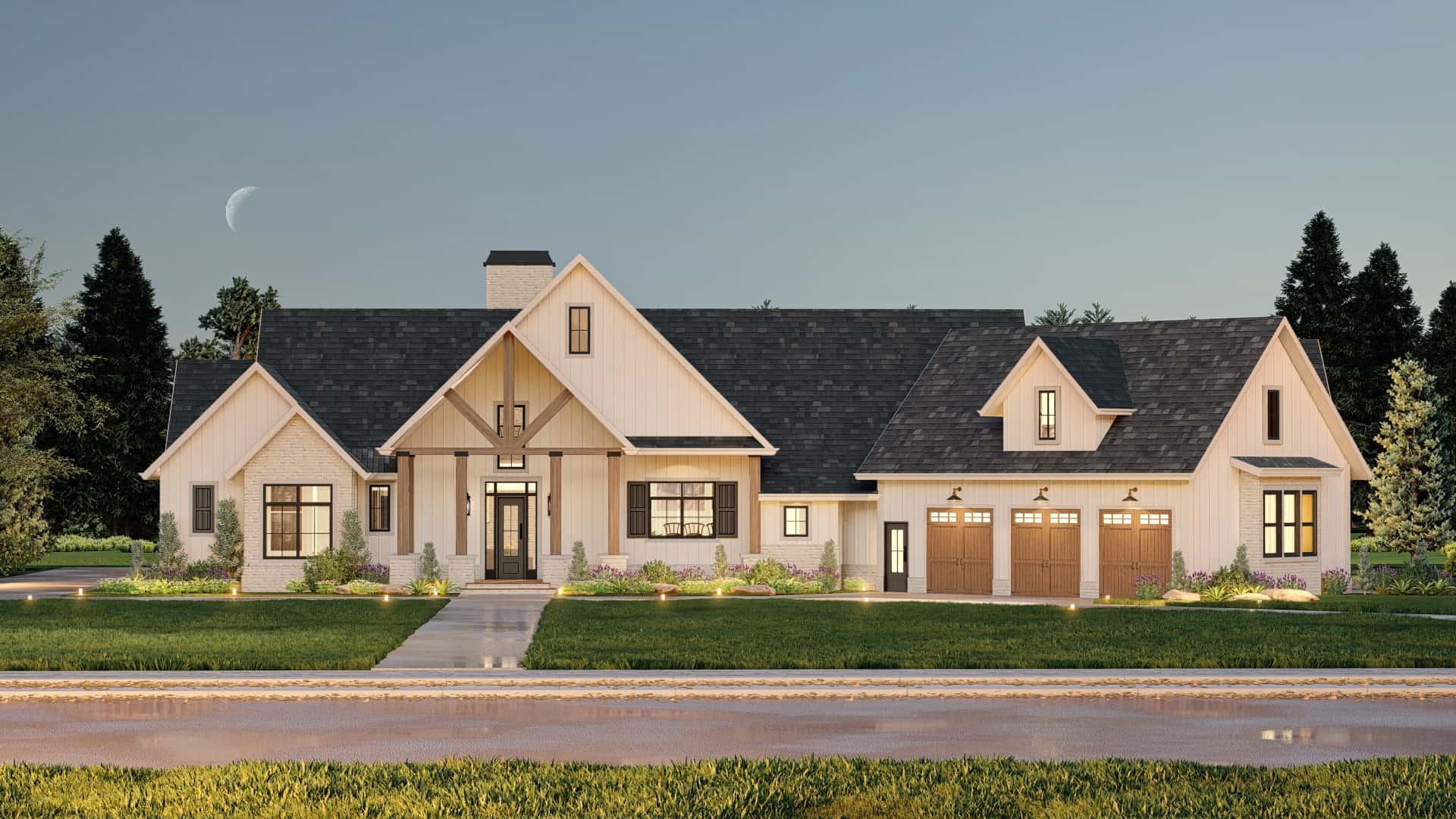 Front View of this 4-Bedroom,3686 Sq Ft Plan -106-1338