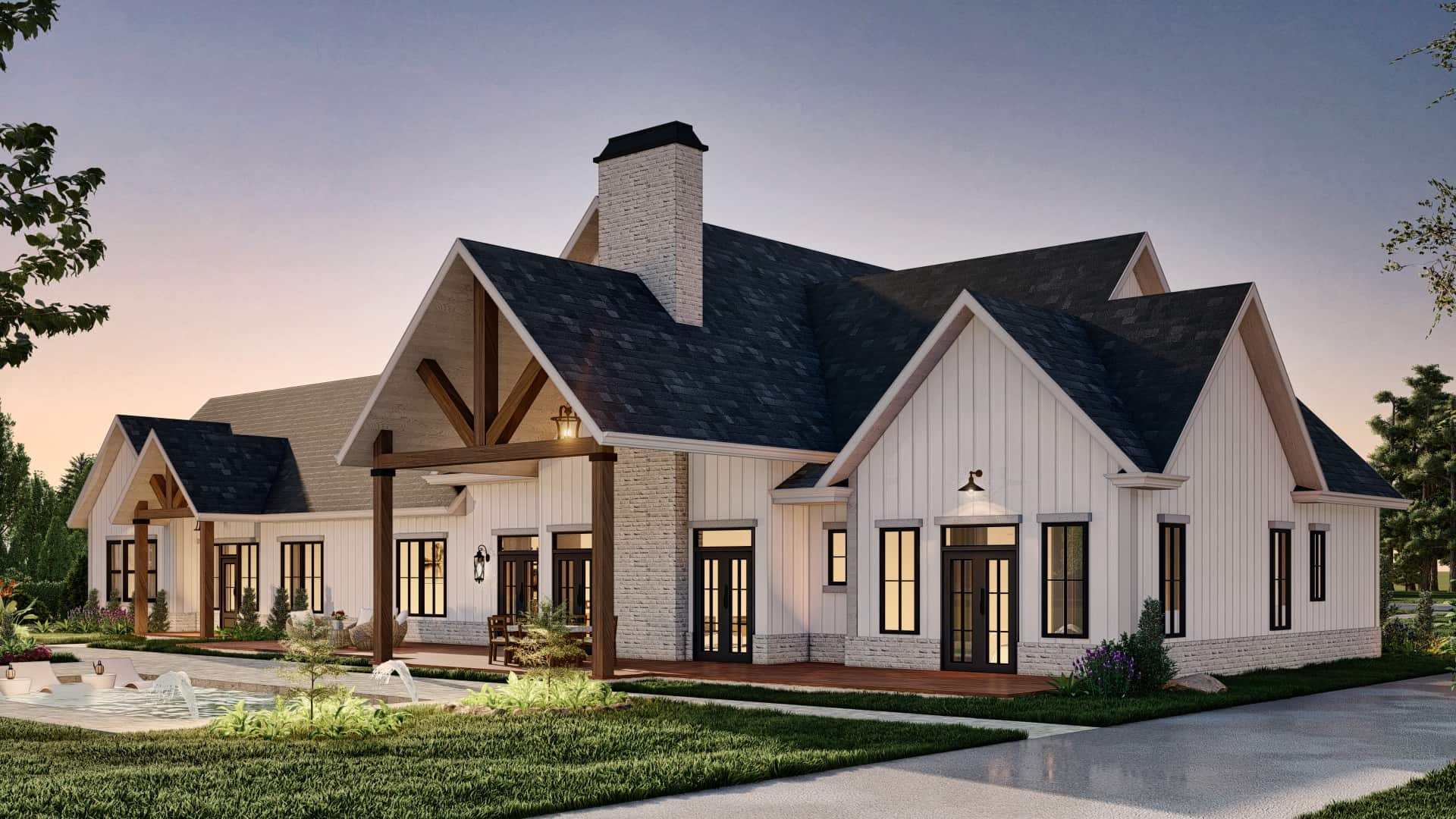Rear View of this 4-Bedroom,3686 Sq Ft Plan -106-1338