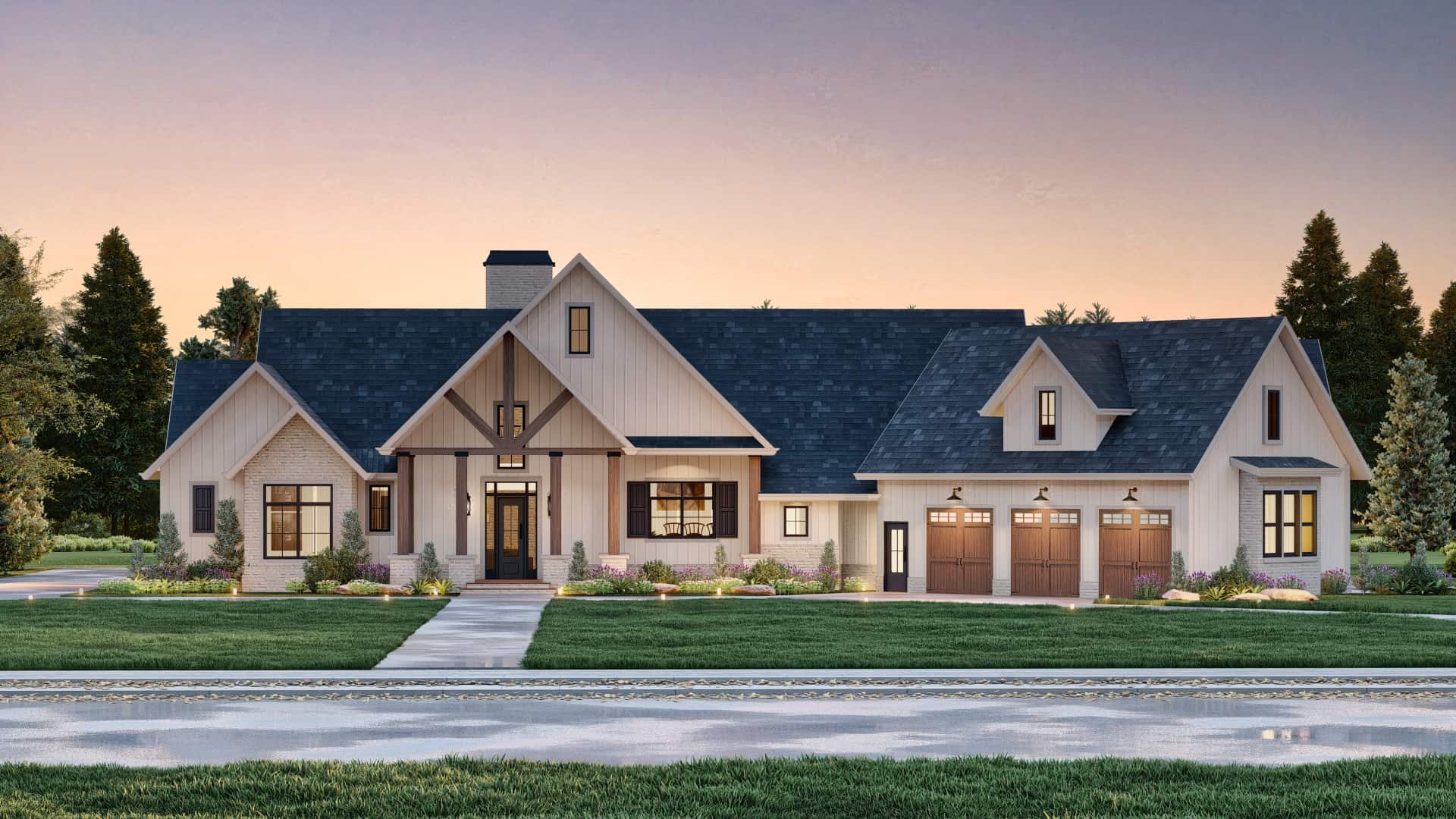 Front View of this 4-Bedroom,3686 Sq Ft Plan -106-1338