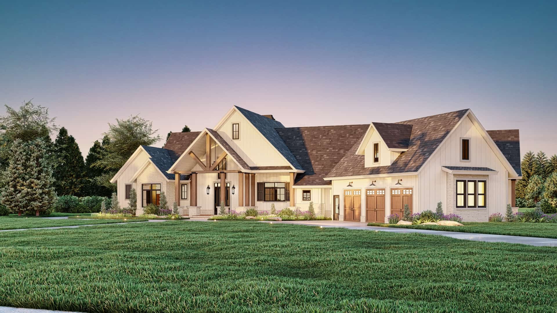 Front View of this 4-Bedroom,3686 Sq Ft Plan -106-1338