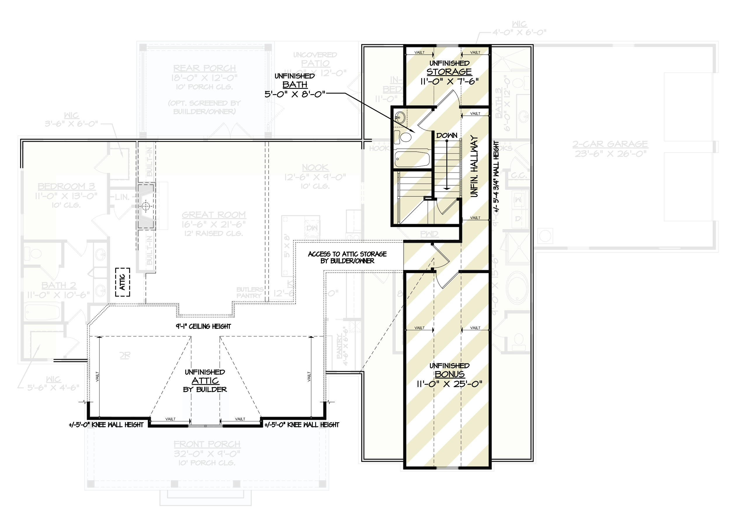 Bonus Room of Modern Farmhouse Plan #106-1340