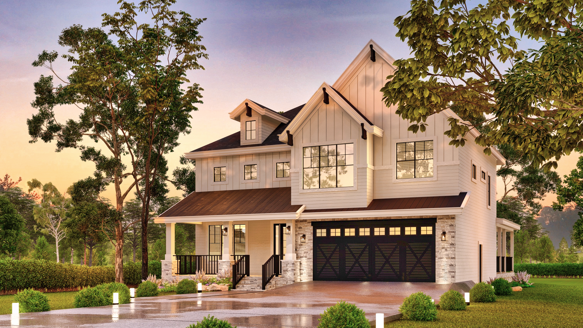 Home at Night of this 4-Bedroom,2968 Sq Ft Plan -106-1342