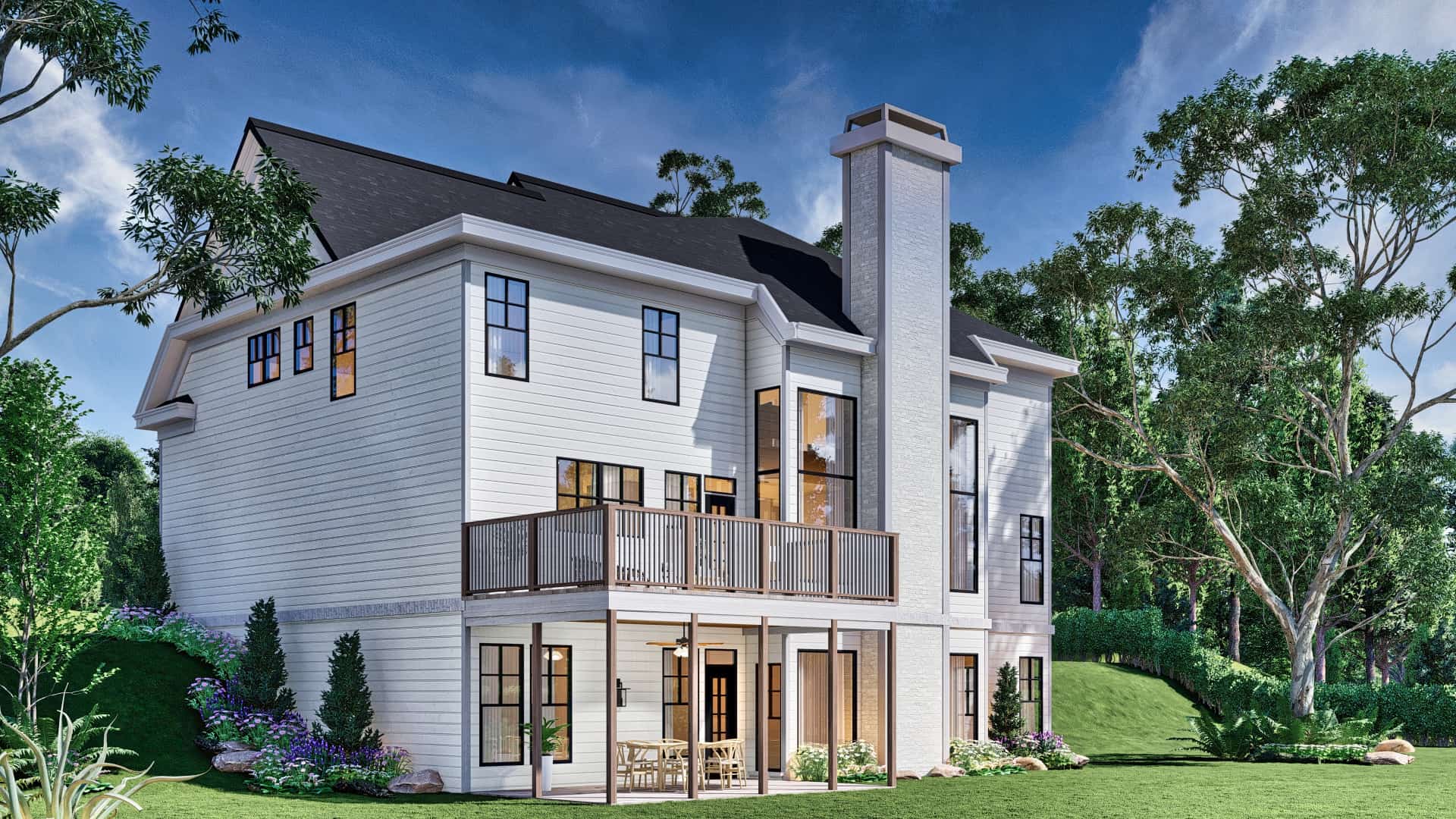 Rear View of this 4-Bedroom,2848 Sq Ft Plan -106-1343