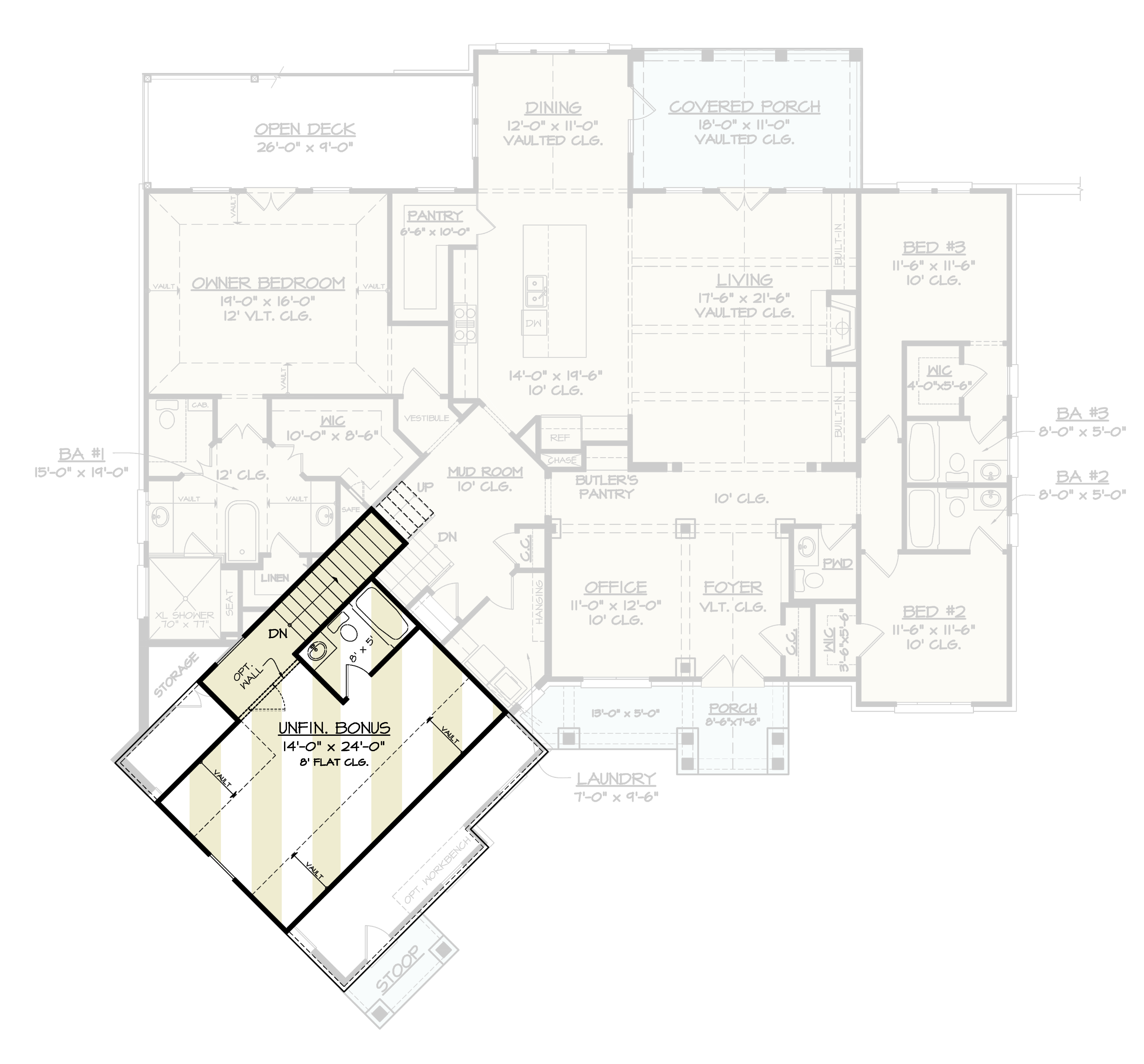 Bonus Room of Modern Farmhouse Plan #106-1344