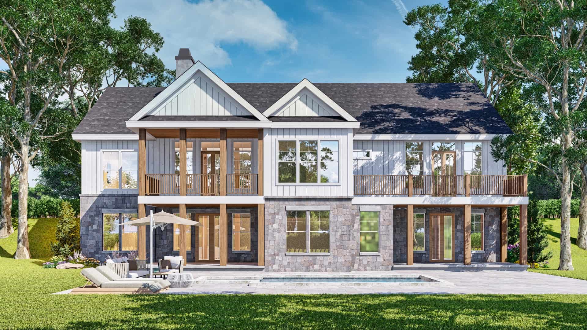 Rear View of this 3-Bedroom,2737 Sq Ft Plan -106-1344