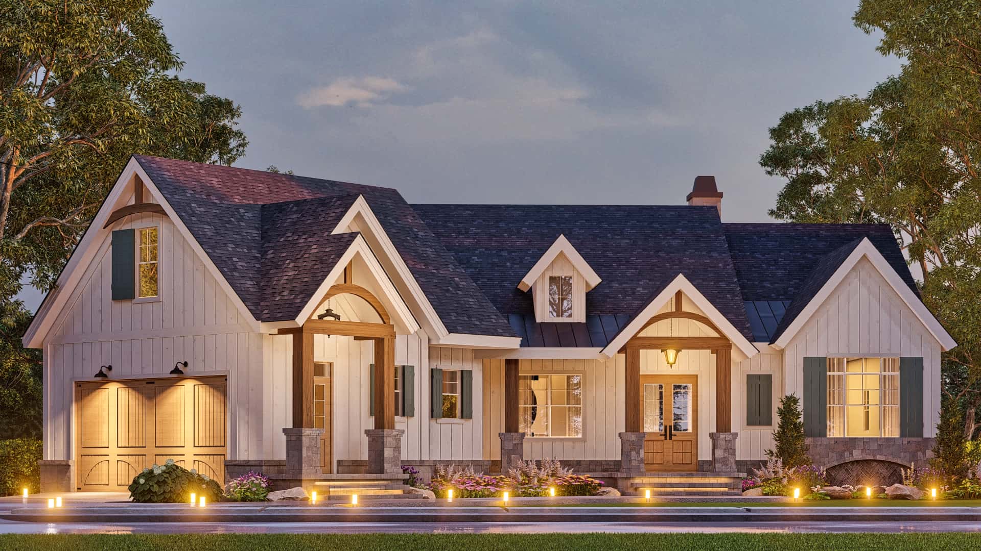Home at Night of this 3-Bedroom,2737 Sq Ft Plan -106-1344