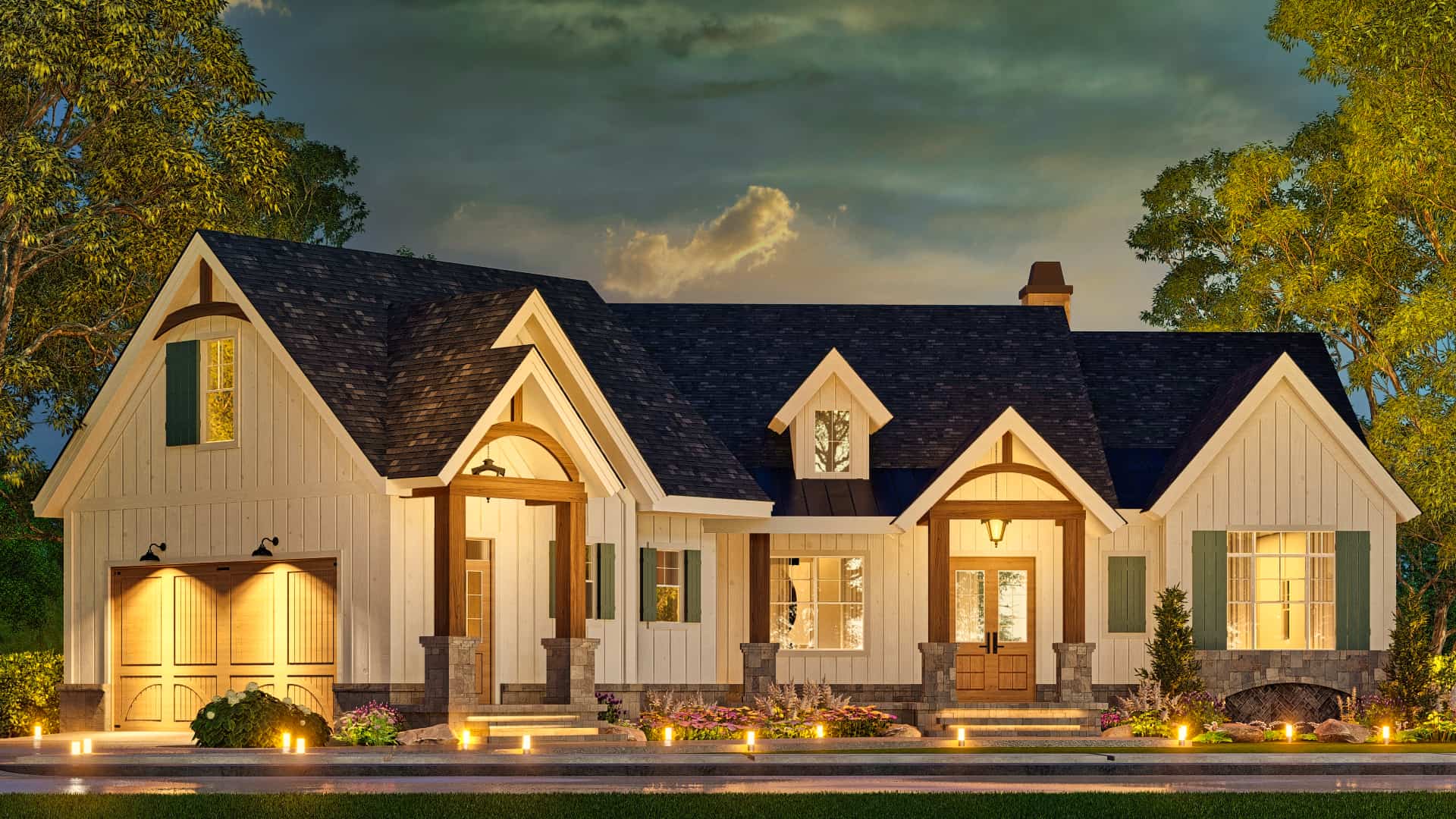 Home at Night of this 3-Bedroom,2737 Sq Ft Plan -106-1344
