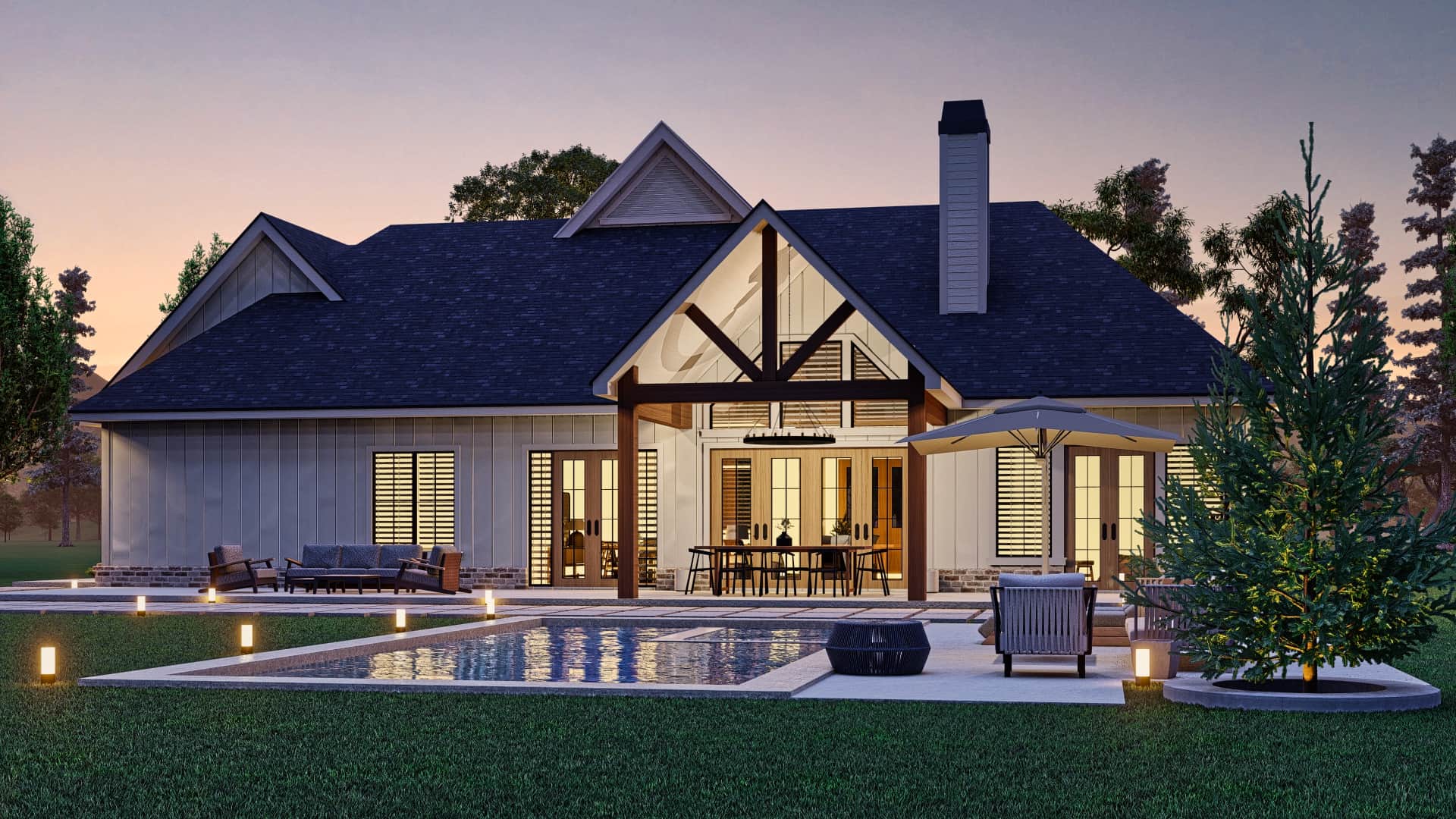 Home at Night of this 3-Bedroom,2091 Sq Ft Plan -106-1346