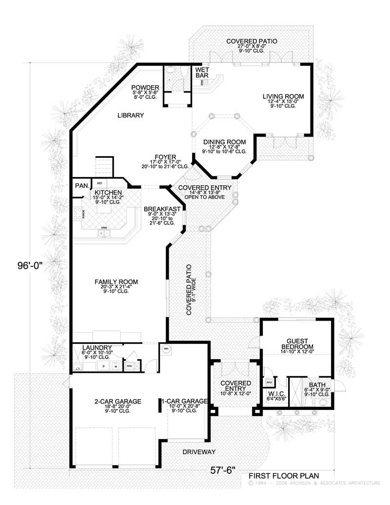 Floor Plan First Story of Luxury Plan #107-1007