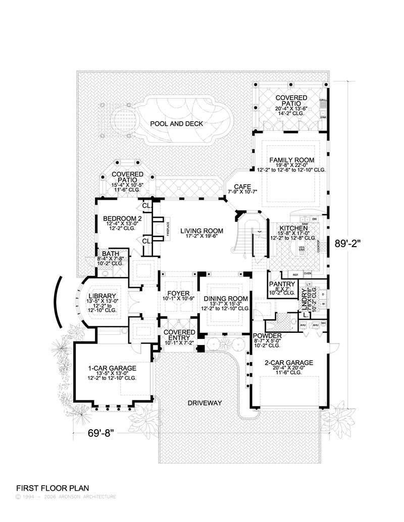 Floor Plan First Story of Luxury Plan #107-1009