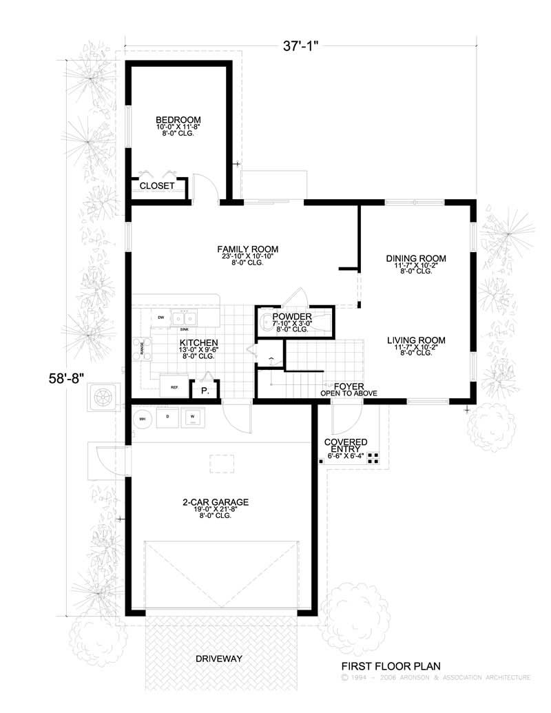 Floor Plan First Story of Mediterranean Plan #107-1016