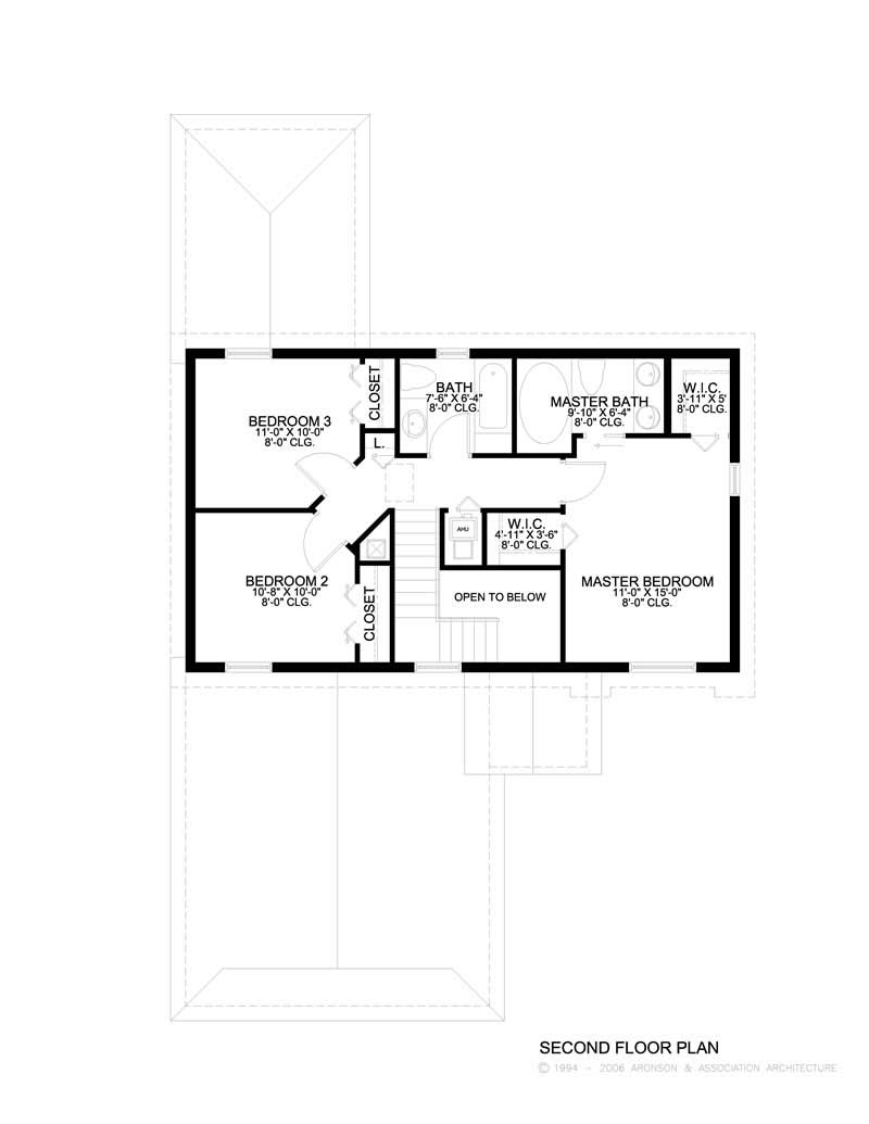 Floor Plan Second Story of Mediterranean Plan #107-1016