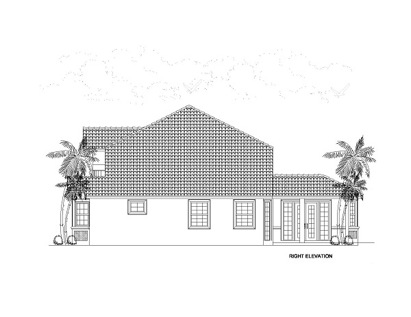 Home Plan Right Elevation of this 4-Bedroom,2861 Sq Ft Plan -107-1018