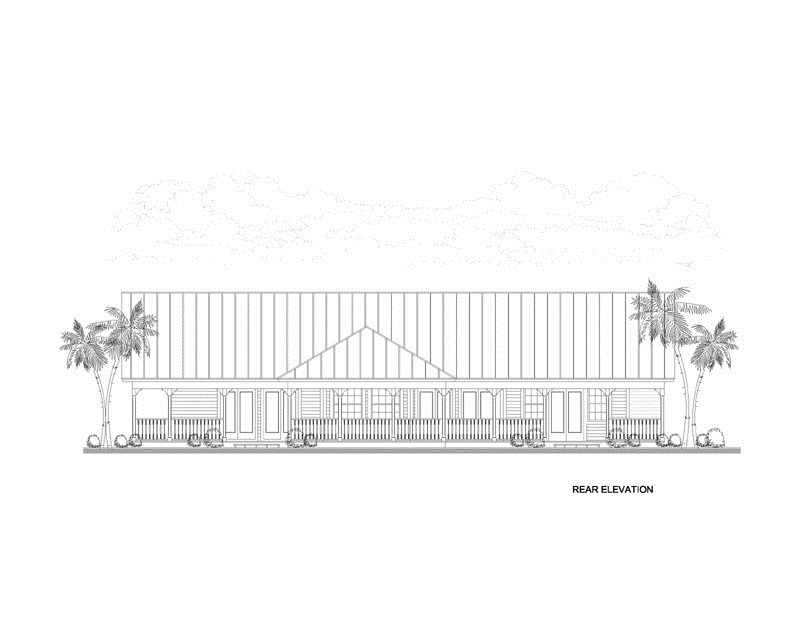 Home Plan Rear Elevation of this 4-Bedroom,3276 Sq Ft Plan -107-1019