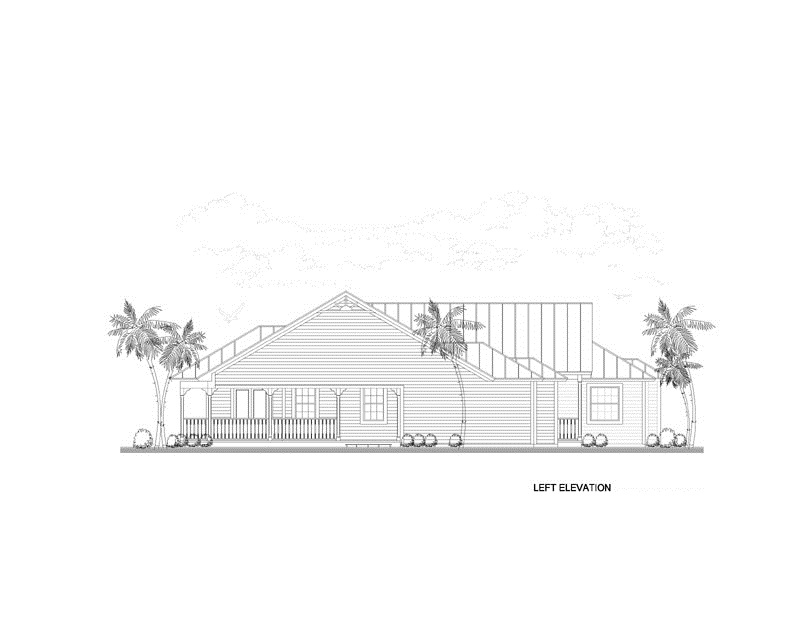 Home Plan Left Elevation of this 4-Bedroom,3276 Sq Ft Plan -107-1019