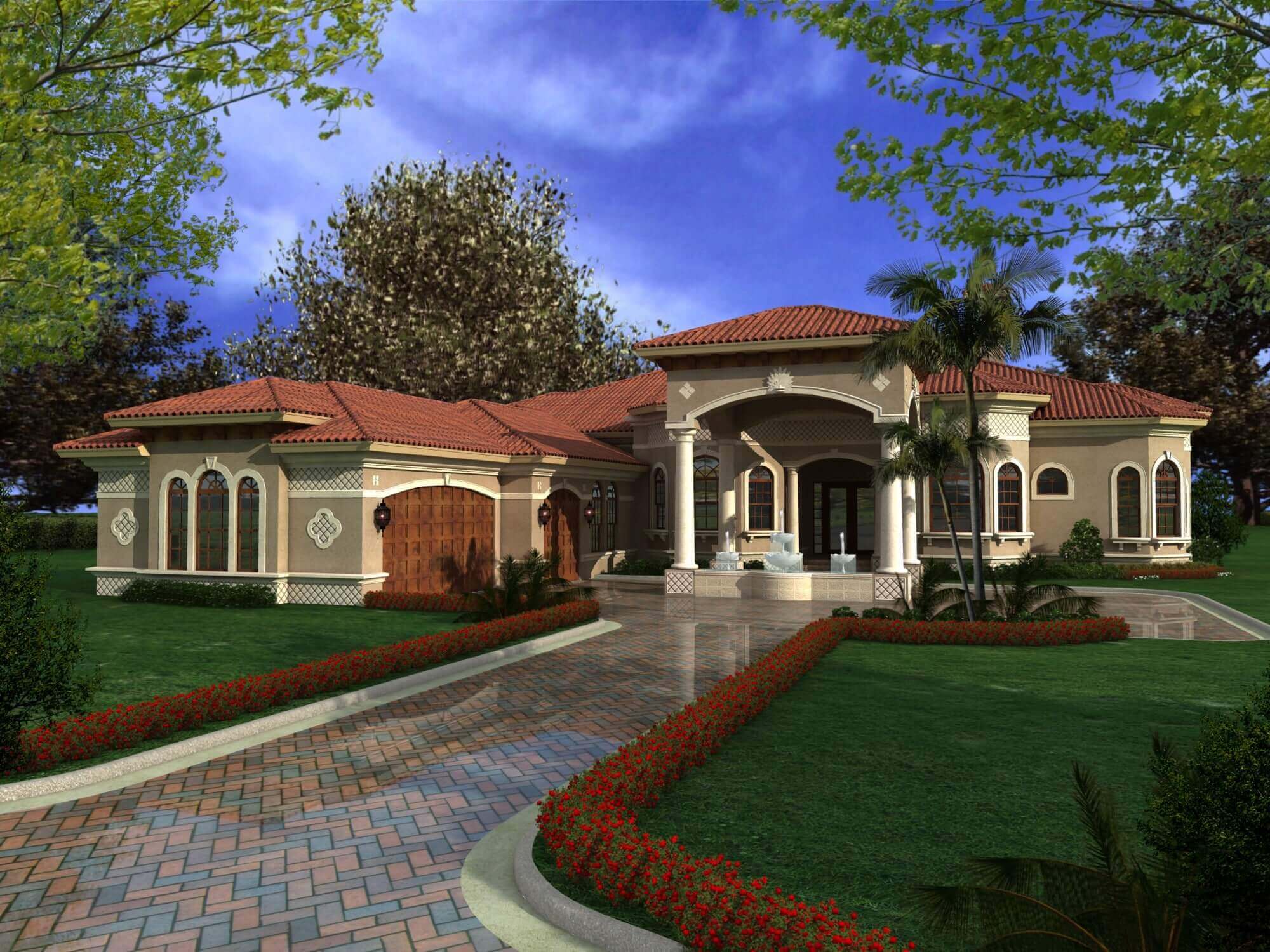 Front View of this 5-Bedroom, 6095 Sq Ft Plan - 107-1020