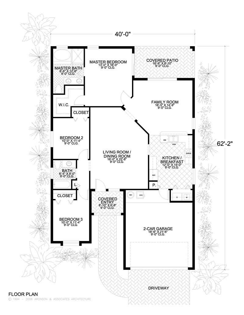 Floor Plan First Story of Mediterranean Plan #107-1022