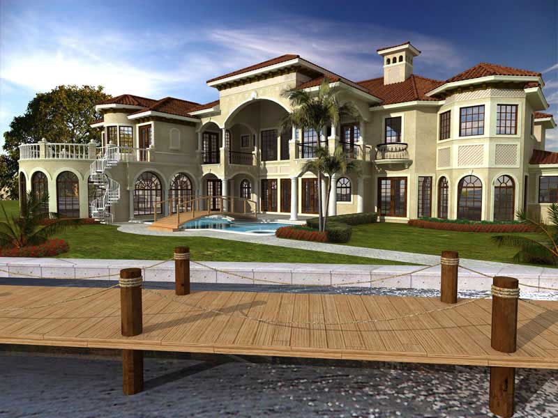 Home Plan Rear Elevation of this 7-Bedroom,11027 Sq Ft Plan -107-1024
