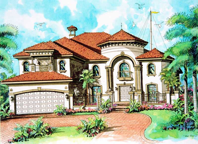 Front View of this 5-Bedroom, 4762 Sq Ft Plan - 107-1026