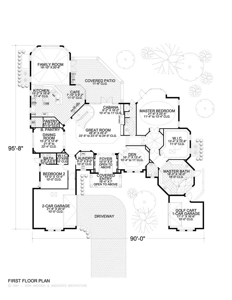 Floor Plan First Story of Luxury Plan #107-1042