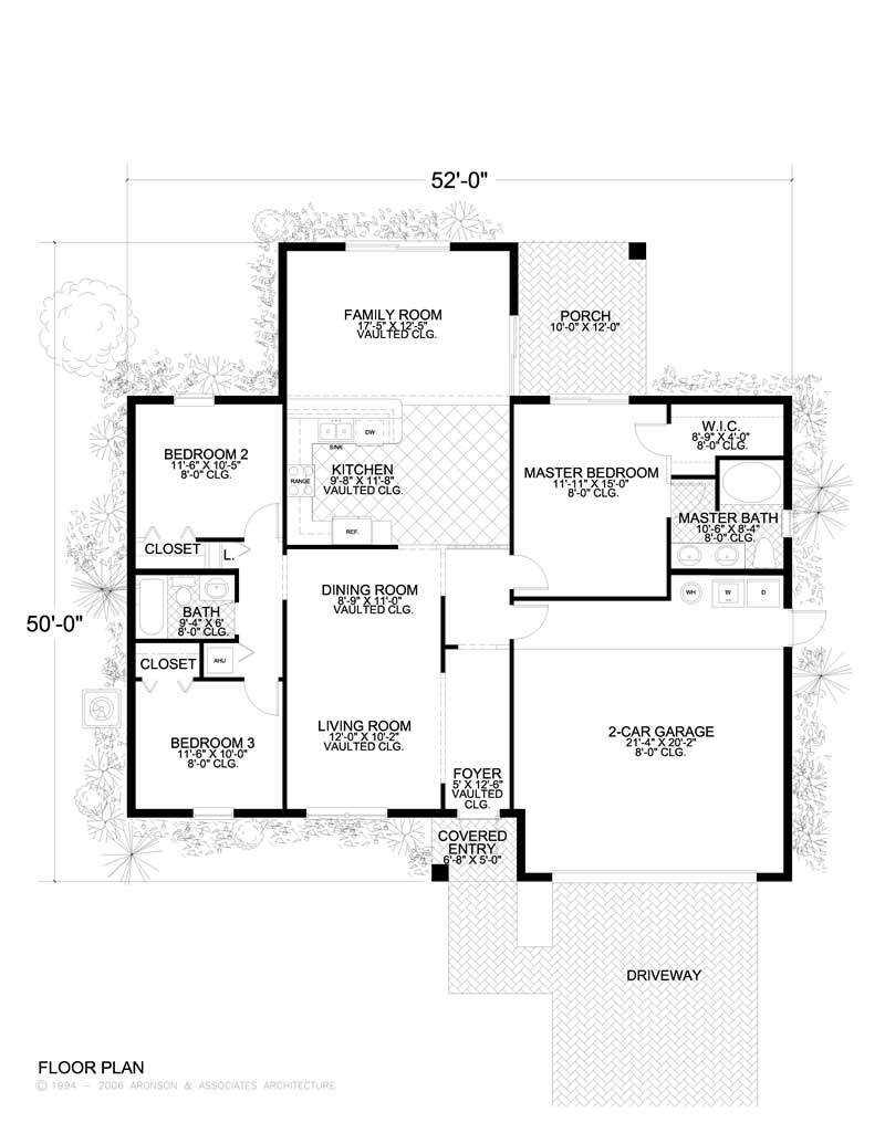 Floor Plan First Story of California Style Plan #107-1044