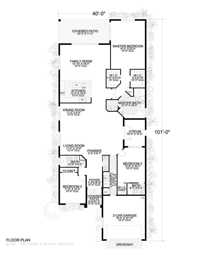 Floor Plan First Story of Mediterranean Plan #107-1045