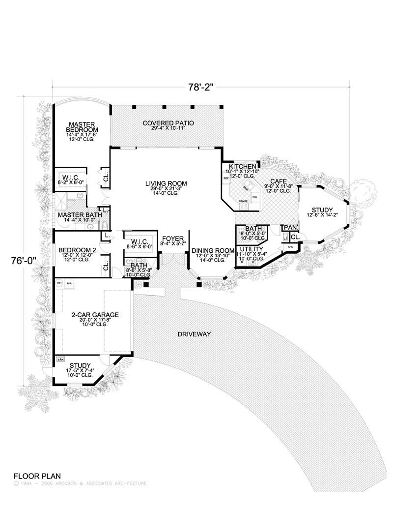 Floor Plan First Story of Contemporary Plan #107-1048