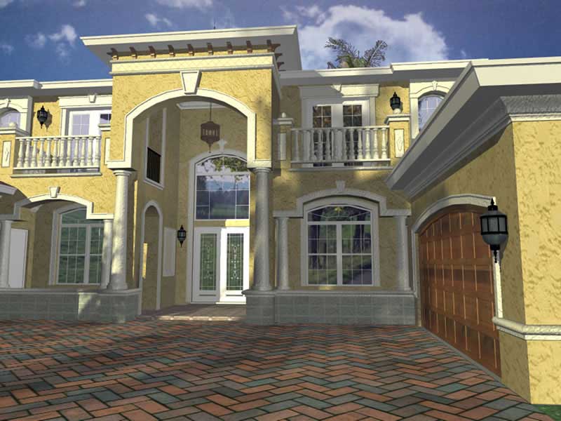 Home Plan Rear Elevation of this 5-Bedroom,8082 Sq Ft Plan -107-1056