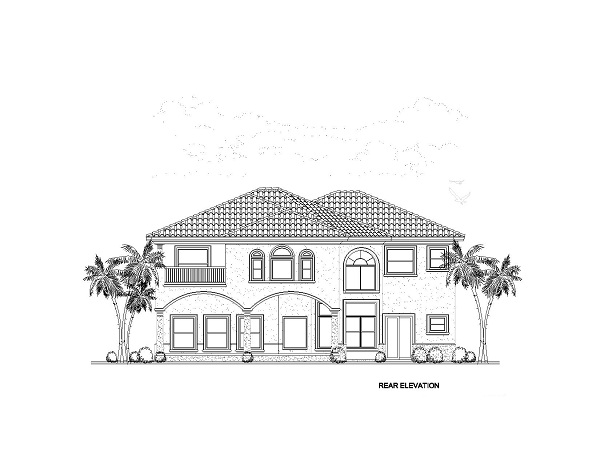 Home Plan Rear Elevation of this 6-Bedroom,6170 Sq Ft Plan -107-1058