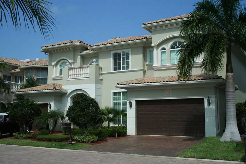 This image shows the front elevation of these Mediterranean Home Plans, Luxury House Plans.