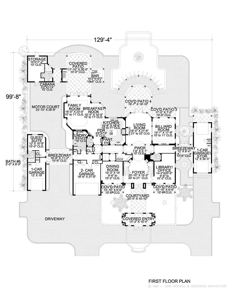 Floor Plan First Story of Coastal Plan #107-1074