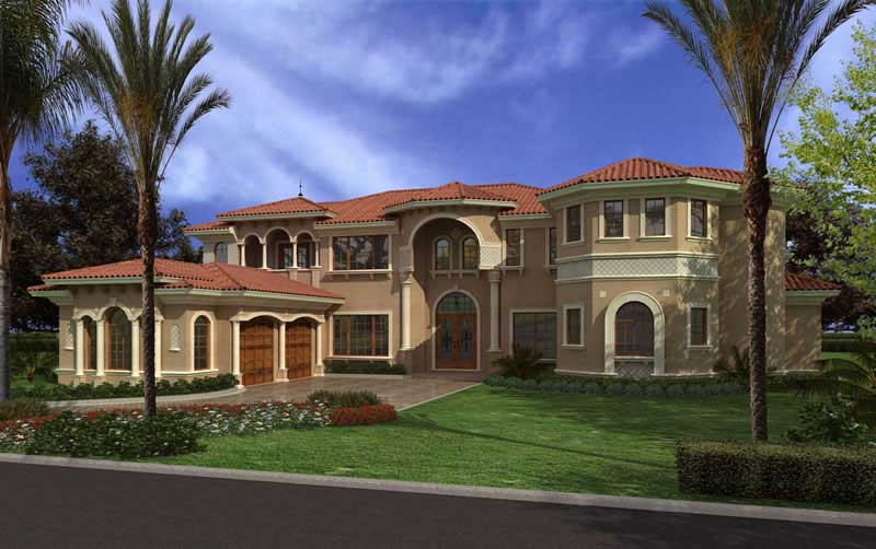 Front View of this 7-Bedroom, 7502 Sq Ft Plan - 107-1075