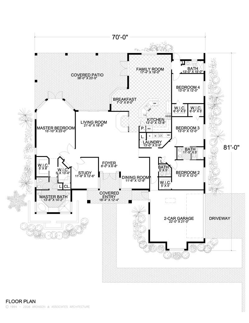 Floor Plan First Story of Contemporary Plan #107-1081