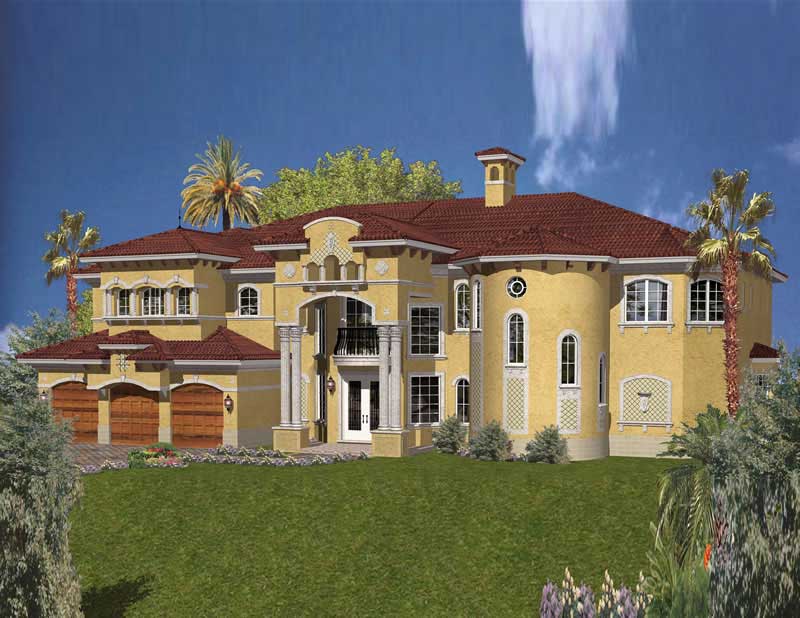 Front View of this 6-Bedroom, 7100 Sq Ft Plan - 107-1085