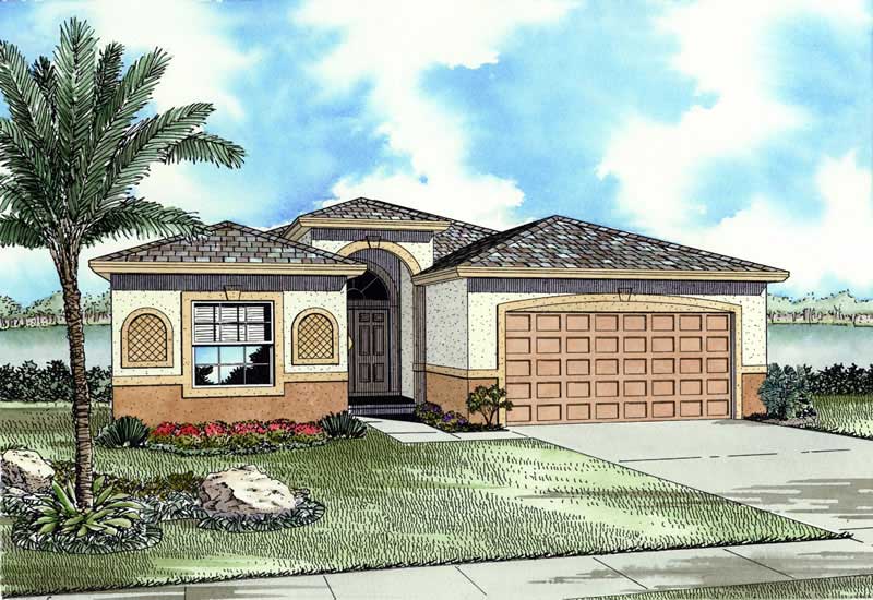 Front View of this 3-Bedroom, 1619 Sq Ft Plan - 107-1096