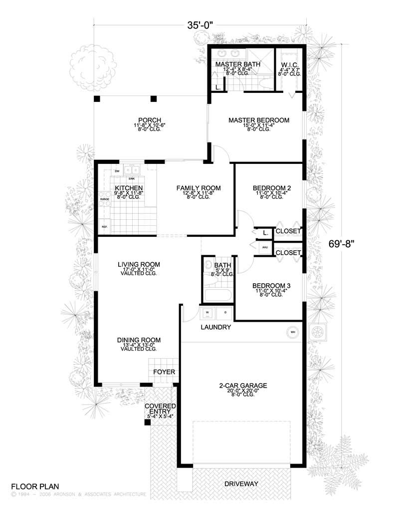 Floor Plan First Story of Mediterranean Plan #107-1128