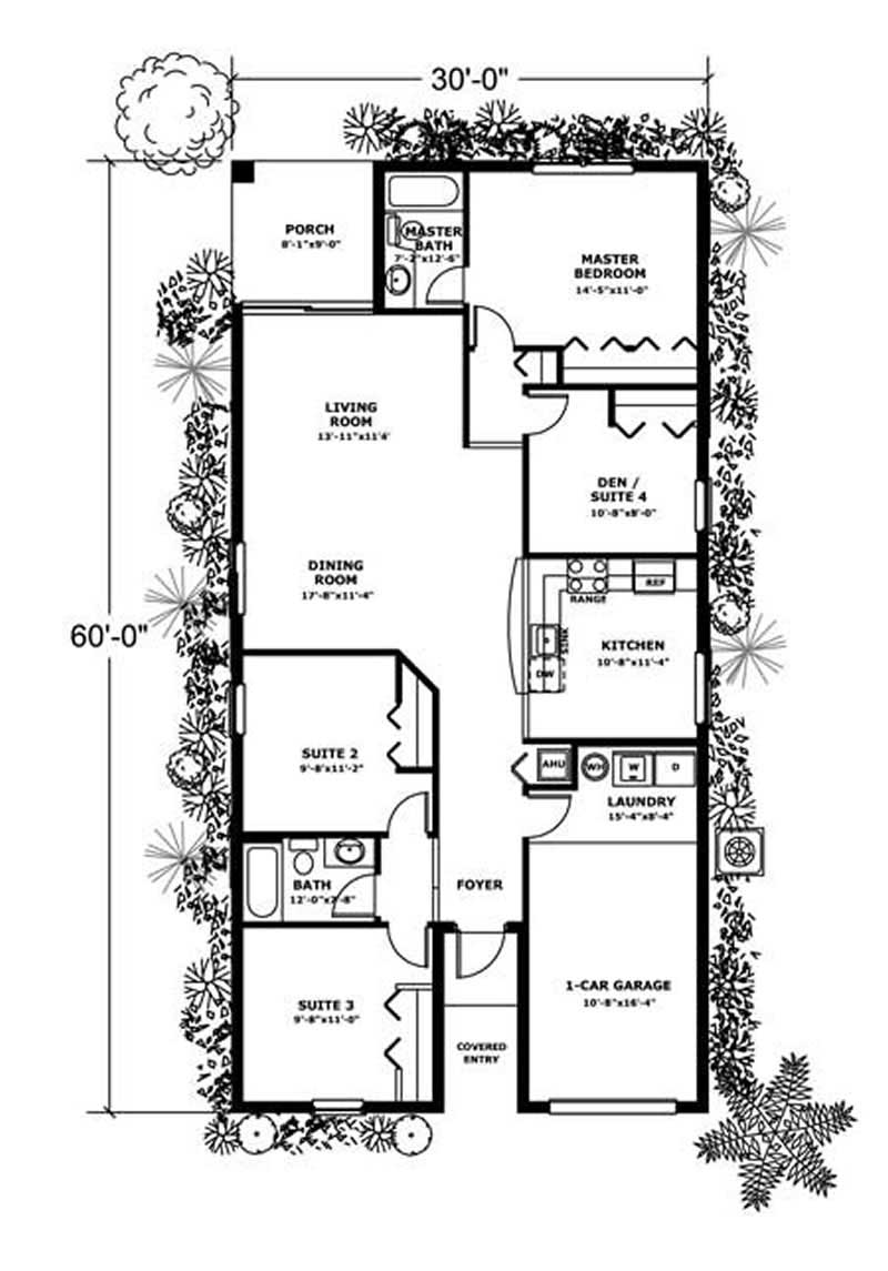 Floor Plan First Story of Mediterranean Plan #107-1130